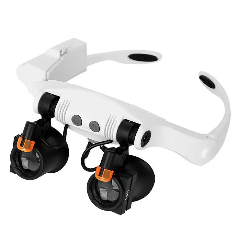 

Led Light Lamp Double Eye Glasses Loupe Lens Glasses Magnifier Watchmaker Jewelry Optical Lens Magnifying Glass