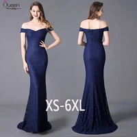 sweep train lace evening dresses long mermaid stretchy plus size queen abby robe soiree sexy party women wedding guest gowns
