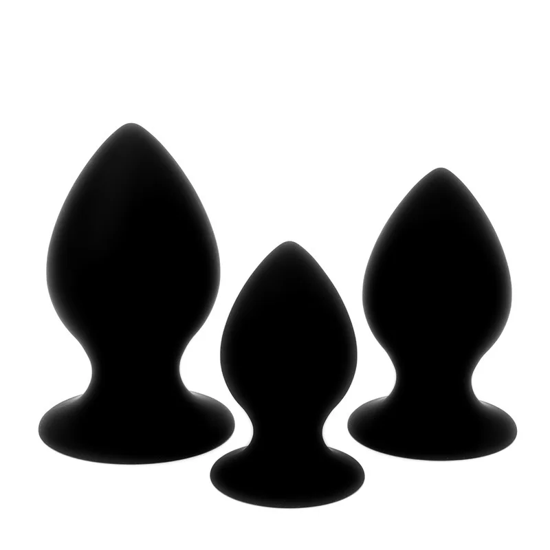 Эротическая черная силиконовая большая Анальная пробка 3 размера сильная