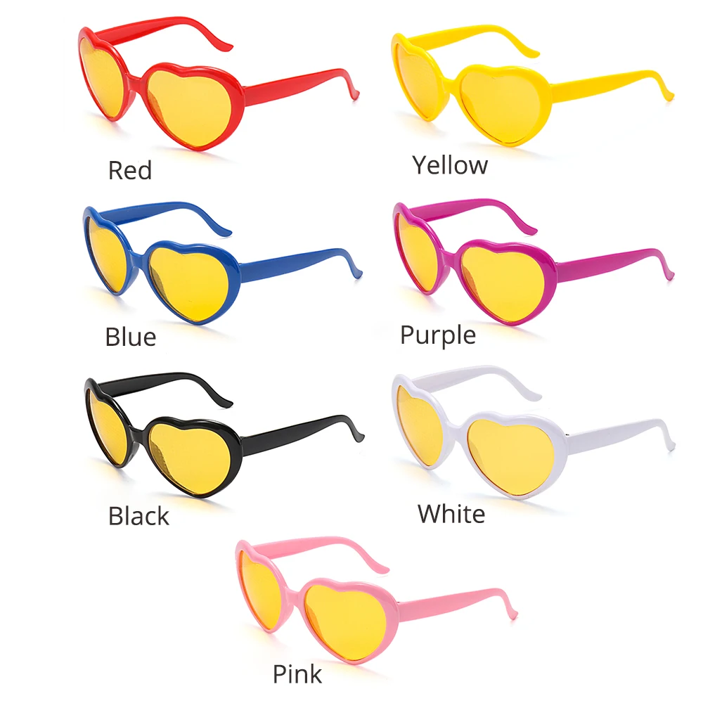 Женские солнцезащитные очки с дифракцией в форме сердца