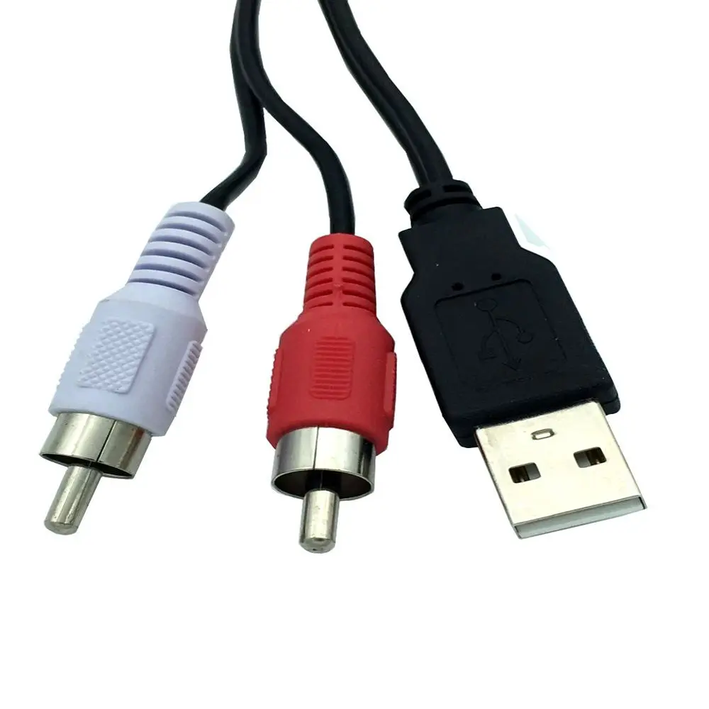 Кабель USB A Male-2 RCA Phono AV адаптер для ПК ТВ Aux аудио и видео 1 5 м | Электроника