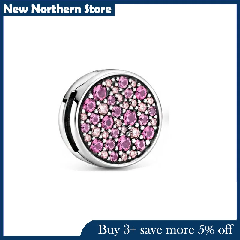 

2021 Весенняя мода новый 925 стерлинговые серебряные бусы Розовый паве клип, очаровательный, подрходит к оригиналу Pandora, браслет для женщин, сде...