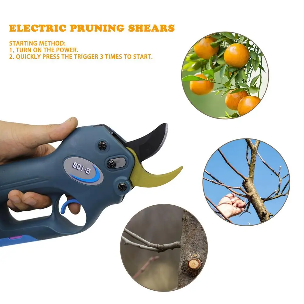 Electric Pruner Cordless Trimmer Lithium Battery Pruning Shear Fruit Tree Branches Cutter Landscaping Scissors Garden Power Tool