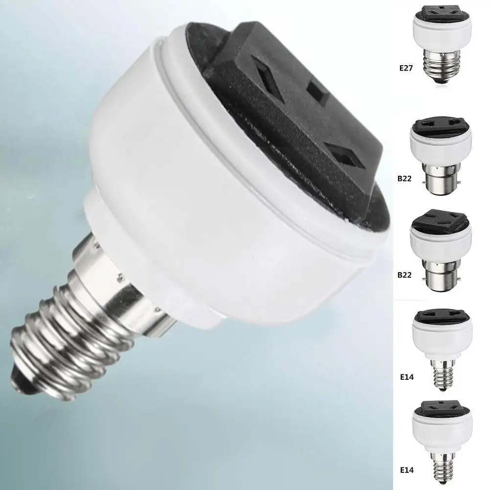 

E27/b22/e14 Abs Us/eu Plug Connector Accessories Bulb Screw Lamp Bulb Adapter Fixture White Socket Lighting Holder Base W4M0
