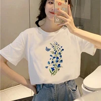 womens t shirt colorful flower fashion print t shirt ladies casual harajuku graphic t shirt short sleeve beauful flower tshirt