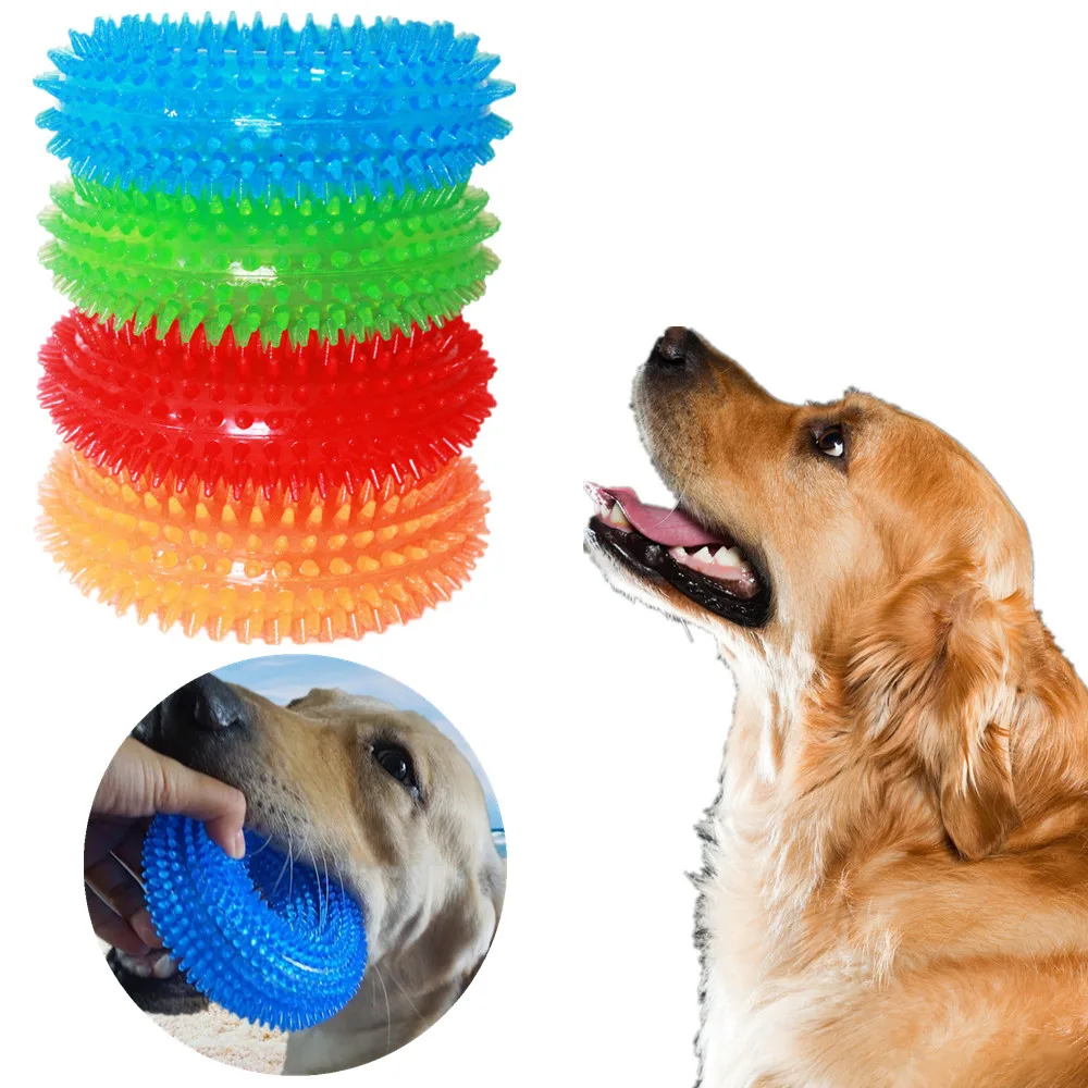 Pet Dog Toy Durable Squeaky Chew Toys TPR Puppy Bite-resistant Teeth Cleaning Tool for Aggressive Nearly Indestructible Dog Toys