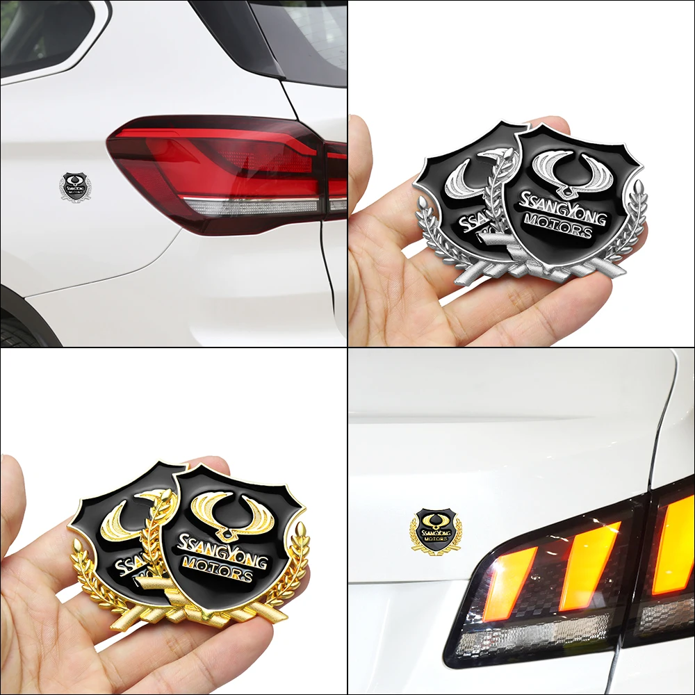 

2Pcs Car Styling 3D Metal Alloy Car Side Window Body Emblem Stickers For Ssangyong Actyon Rexton Korando Rodius Kyron Tivoli XLV