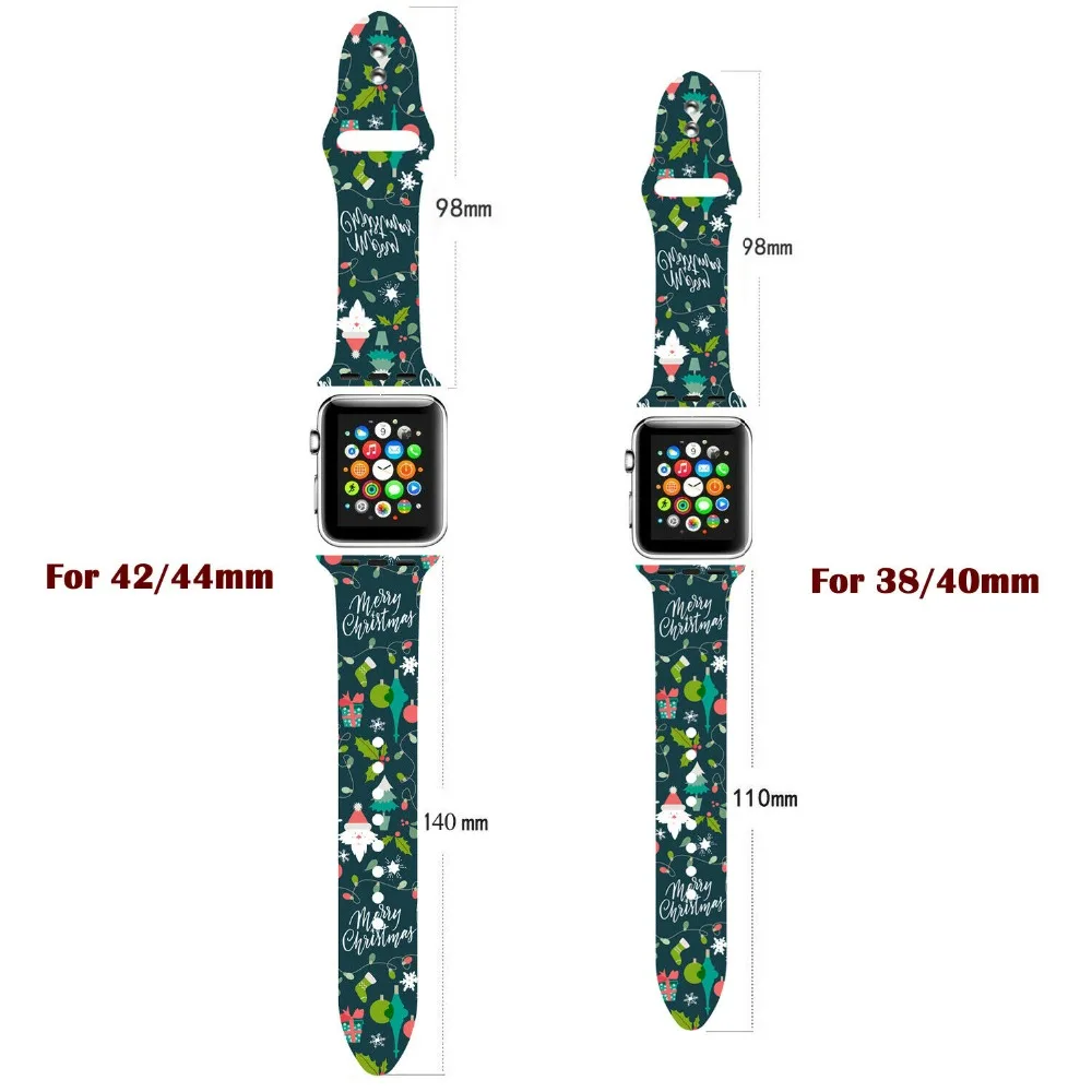 Сменный спортивный ремешок для Apple Watch Band 5, 4, 44 мм, 40 мм, силиконовый браслет с цветочным принтом для iWatch Series 3, 2, 1, 42 мм, 38 мм