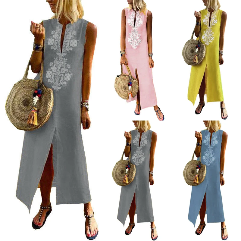 Женское Свободное длинное платье-рубашка ZANZEA повседневное однотонное платье без