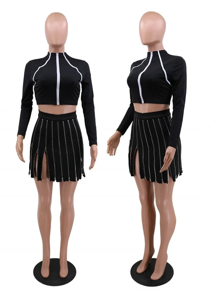 

2020 Winter Classic New Zipper Design Skirt Women's Fashion Pleated A-Line Skirt Personality Zipper Variety Sexy Short Skirt