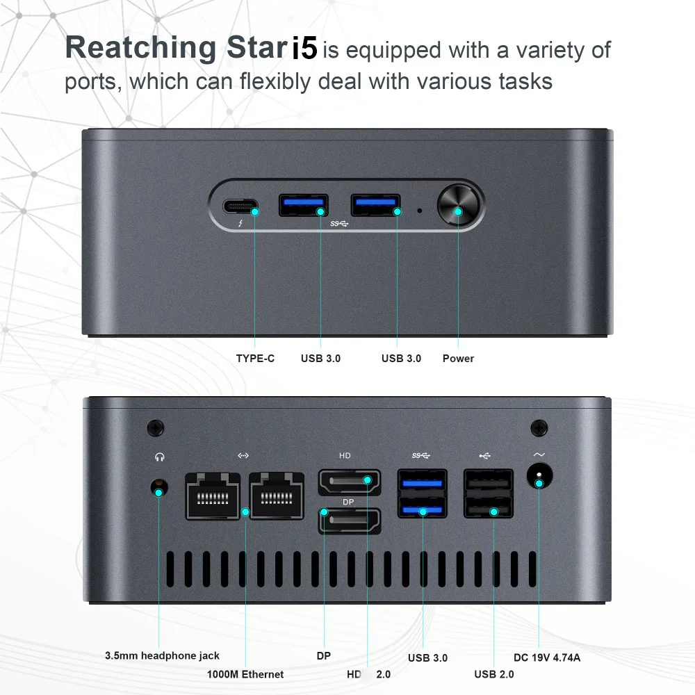 

Brand New Mini PC I5 9300H Quad-Core Processor With Dual Gigabit Ethernet Ports 128/256G Mini Gaming Desktop PC For Windows 10