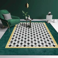 carpets for living room modern nordic minimalist green rug geometric pattern houndstooth decoration home bedroom floor mat 2021