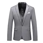 Мужской облегающий пиджак, деловые костюмы на одной пуговице, мягкая Высококачественная деловая верхняя одежда для свадьбы и работы