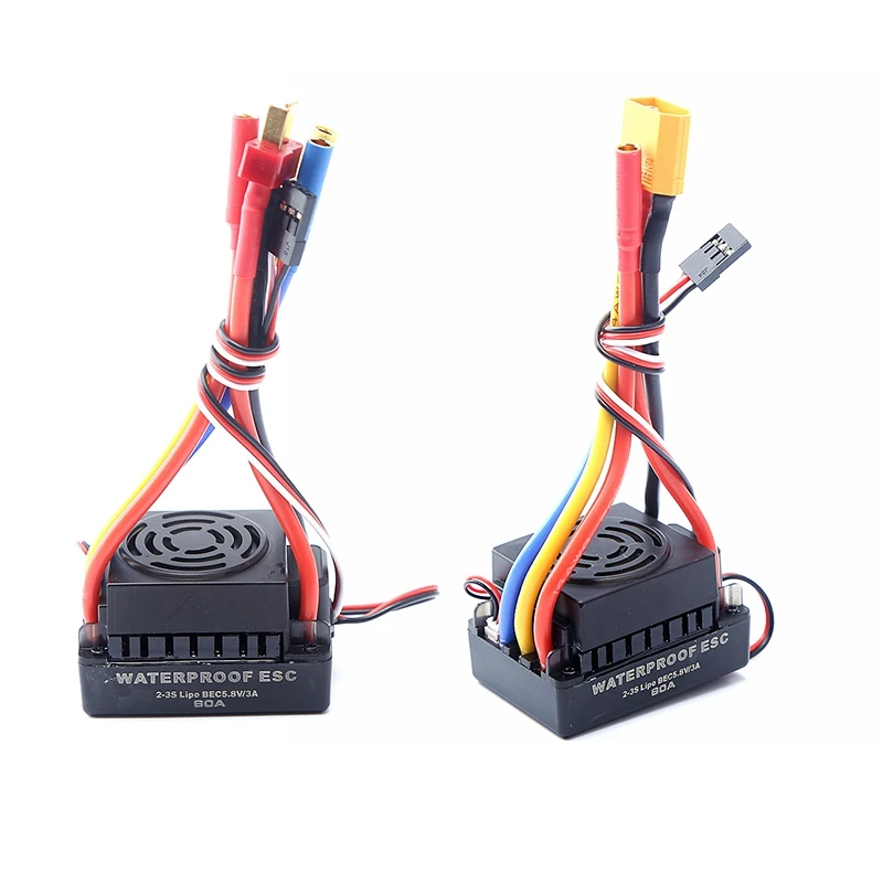 

Upgrade Sensorless 60A Brushless ESC Electric Speed Controller with 5.5V / 3A BEC for 1/10 1:10 RC Car