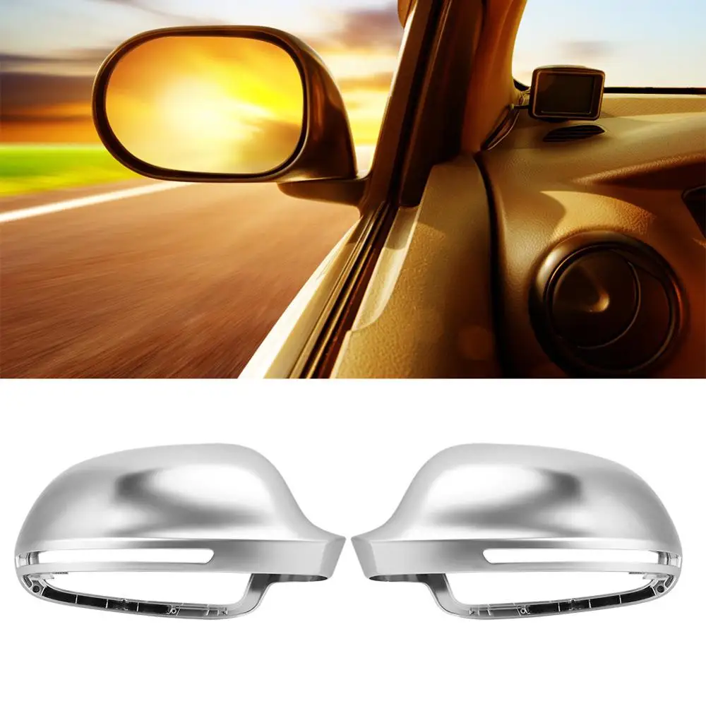 Новинка 1 пара серебристого матового хромированного чехла для зеркала заднего