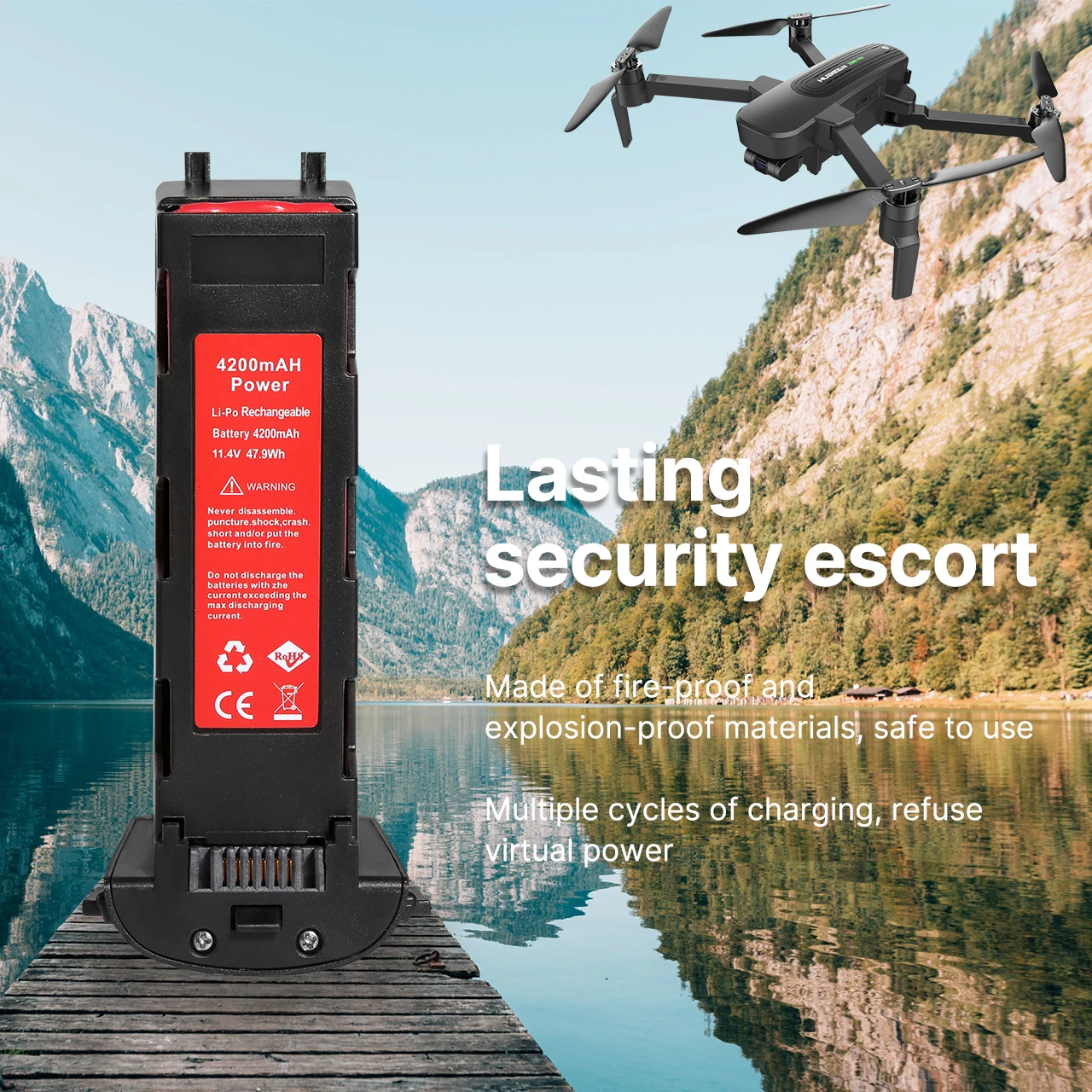 Аккумулятор 4200 мАч для квадрокоптера Hubsan H117S Zino GPS RC ЗАПАСНЫЕ ЧАСТИ 11 4 в