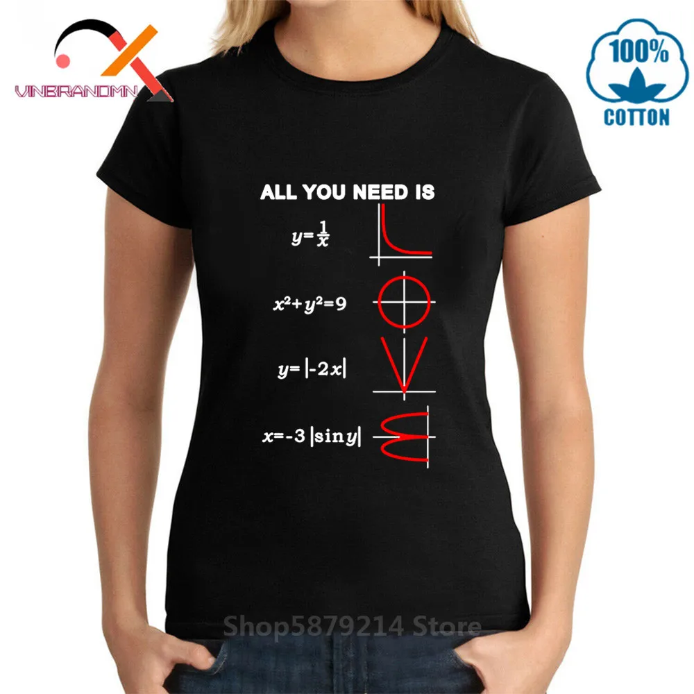 Футболка женская хлопковая с коротким рукавом забавная рисунком Математика