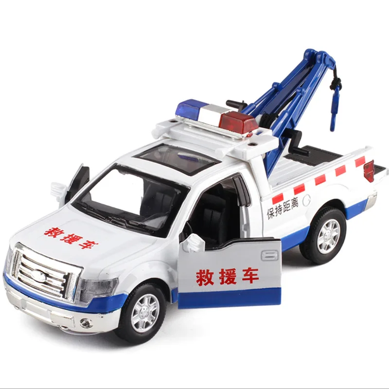 Подъемный кран с высокой имитацией 1:32 Сплав Тяговая модель спасательный трейлер