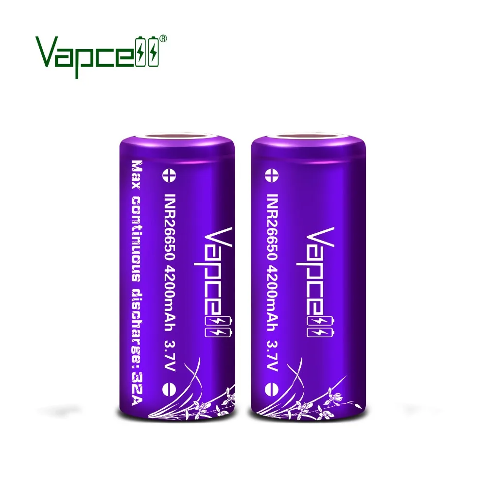 Аккумуляторная батарея Vapcell 26650 емкостью 4200 мАч-4300 мАч 32А, литий-ионный аккумулятор