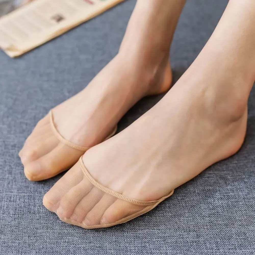 

Invisible Socks Women Half Foot Slippers Socks Lace Silicone High Heels Flesh Black No Show Funny Socks Set 1 Pair