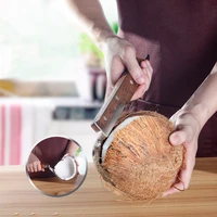 practical coconut opener set coconut meat removal knife wooden handle multifunction stainless steel coconut tool kitchen gadgets