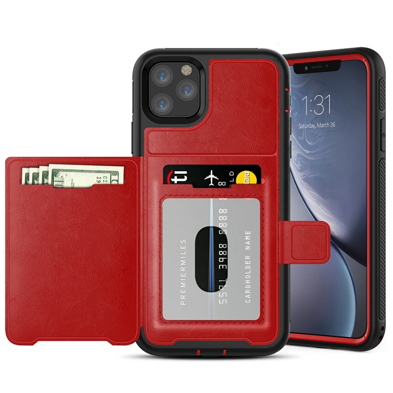 Red Роскошный Магнитный Флип-кошелек ретро кожаный чехол для iPhone X XR XS Max 6 6S 7 8 Plus чехол s гибридный жесткий скользящий держатель для карт - Цвет: Red