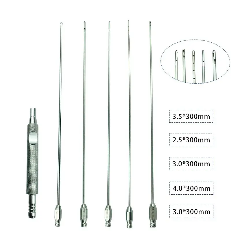 5pcs/kit Liposuction Cannulas Injection Water Infiltration Needles Autoclavable Handpiece Liposution Tools