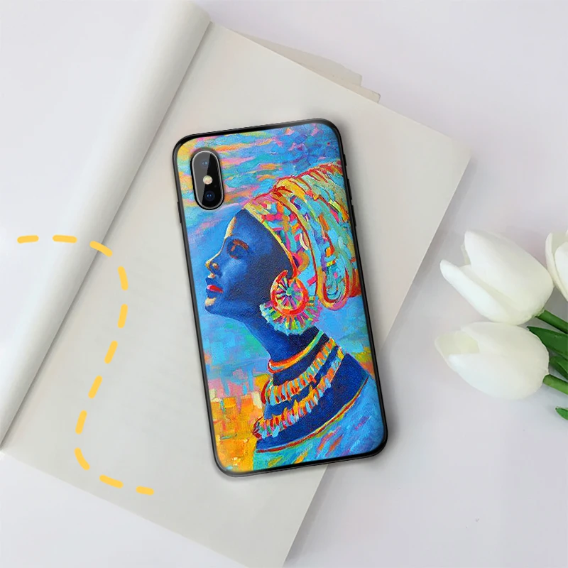 Цветной афро-окрашенный чехол для девочек iPhone XS Max XR Мягкий силиконовый X 6 6S 7 8 Plus