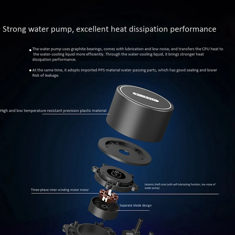 

PCCOOLER Silent Water Cooling Head, Enhanced Water Cooling Row, Anti-Leakage Water Cooling Tube, Suitable for and AMD
