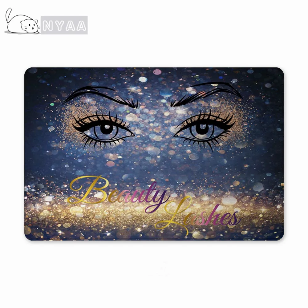 Коврик придверный резиновый розовое золото с блестками | Дом и сад