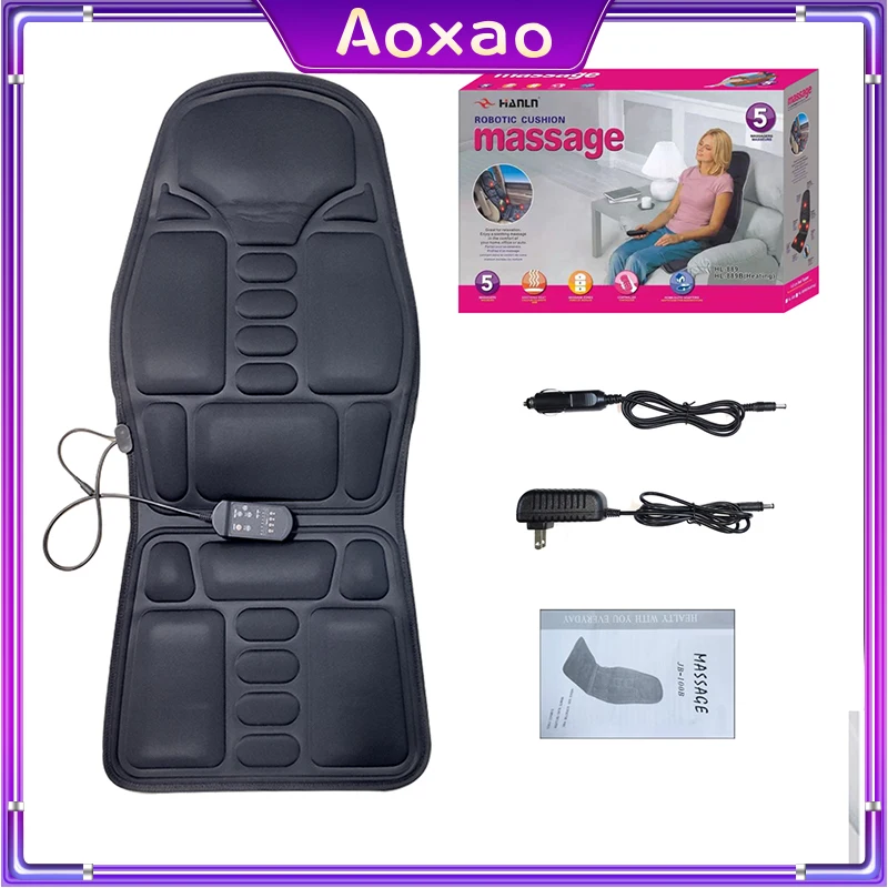 Electric Vibrating Car Massage Chair Mat Portable Home Massager Cushion Home Infrared Heating Back Vibrator Body Massage Pads