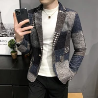 2021 mens blazer fashion spring summer clothing male suit jacket gradient color casual slim fit fancy party singer blazzer coat