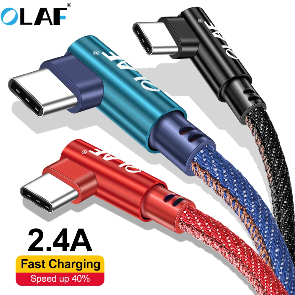 Кабель USB Type-C 90 градусов для быстрой зарядки кабель Micro Redmi Note 8 Pro Samsung S10 S9 передачи