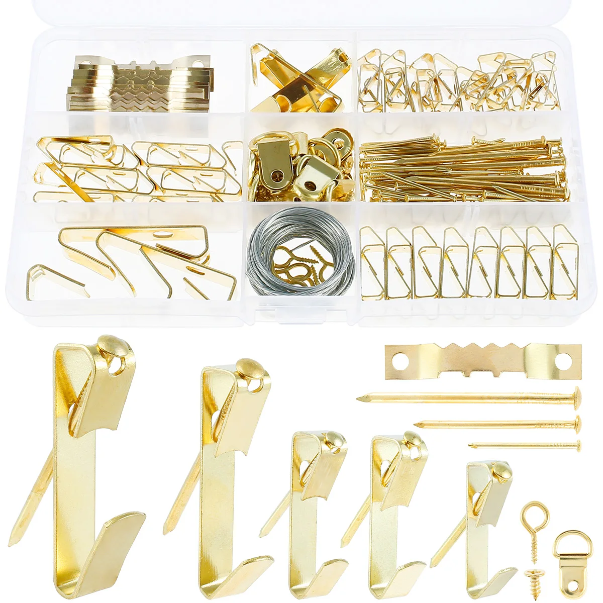 

220/246Pcs Picture Hangers Kit 10/20/30/40/75lbs Metal Photo Picture Frame Hooks Hanging Assortment Kit With Nails Home Decor