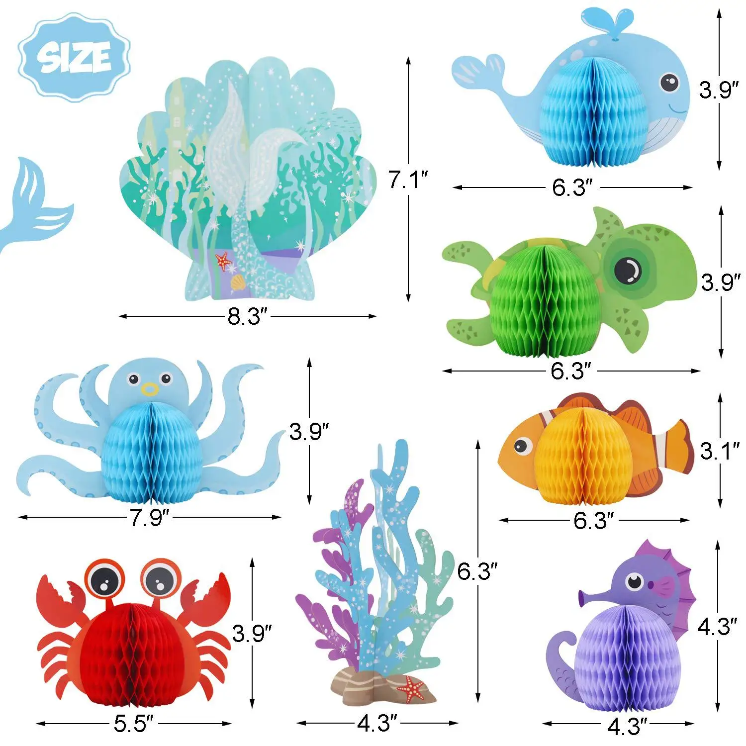 Kit de Verano de La sirenita para ni&ntilde;os y ni&ntilde;as, set de fiesta de cumplea&ntilde;os bajo el mar, Bola de nido de cumplea&ntilde;os DIY, tema de fiesta de beb&eacute;-2