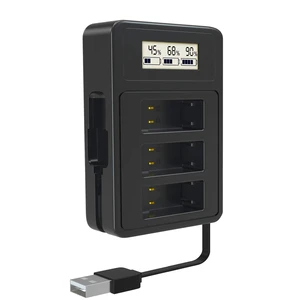 3channel GoPro battery charger with USB Type C smart display fast charger for GoPro Hero 9 8 7 6 5 black camera Original charger