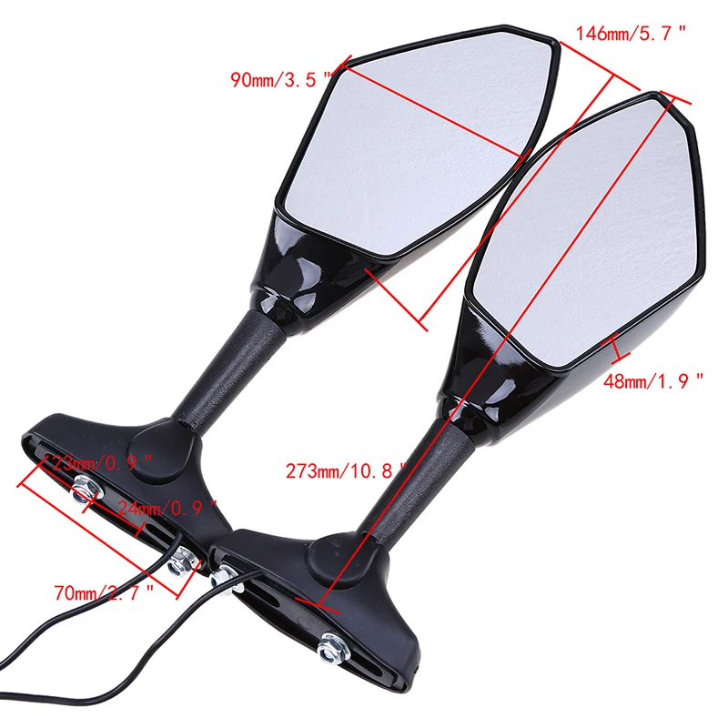 Универсальные мотоциклетные зеркала POSSBAY светодиодная подсветка для сигнала