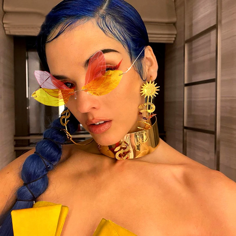 Новые Модные свежие стрекозы солнцезащитные очки для женщин уникальные