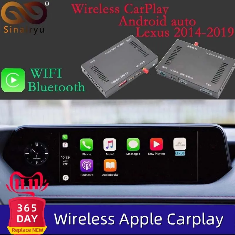 Беспроводной CarPlay для Lexus NX ES US iS CT RX GS LS LX LC RC 2014 мультимедийный интерфейс & Android auto