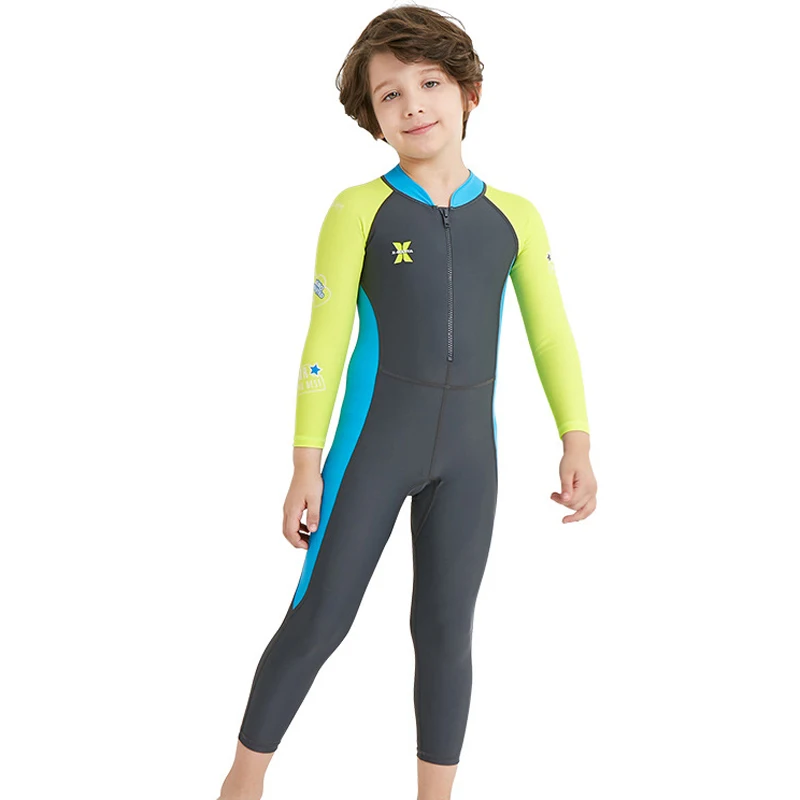 UPF50 + Быстросохнущий Детский Гидрокостюм с длинными рукавами и молнией спереди