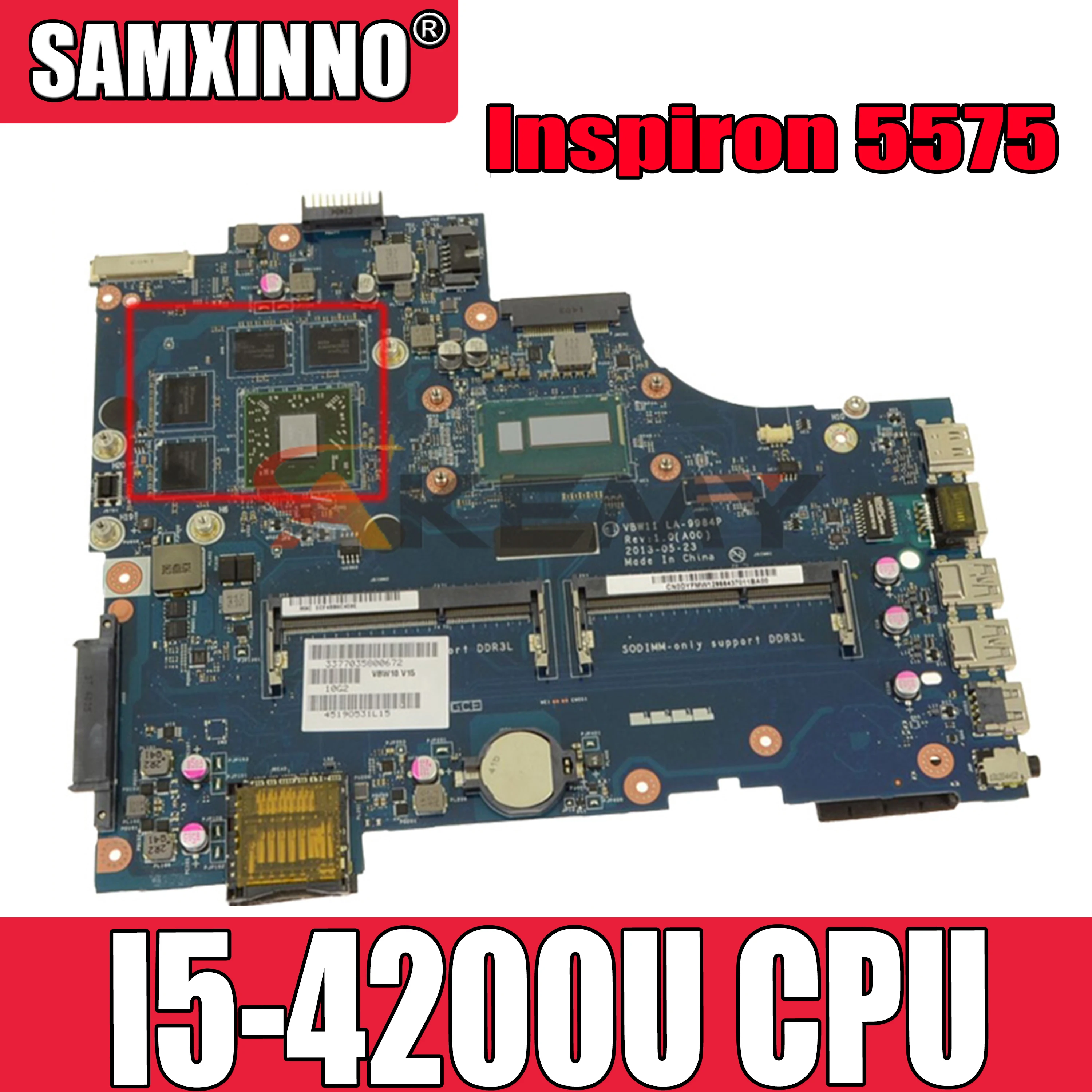 Оригинальная материнская плата для ноутбука DELL Inspiron 5737 I5-4200U CN-091M09 091M09 LA-9984P SR170