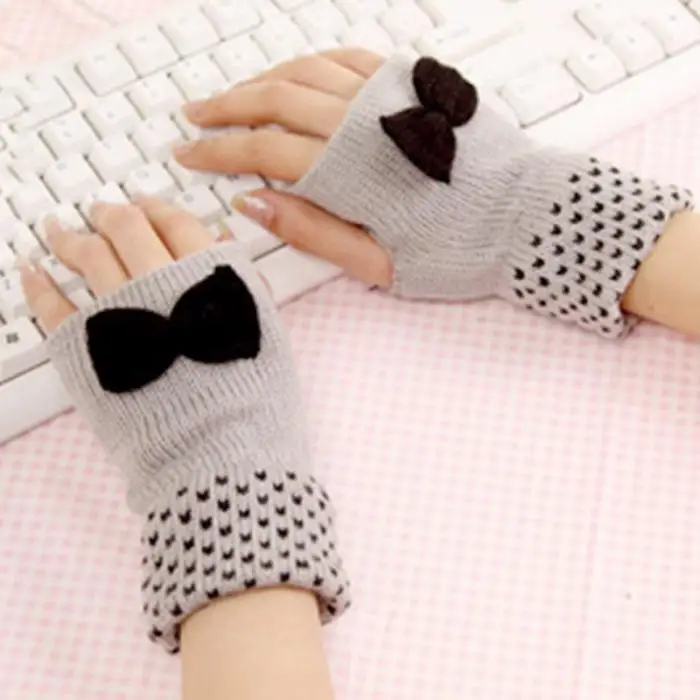 2017 новые модные зимние женские наполовину покрытые мягкие митенки теплые