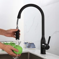 kitchen sink faucet solid brass pull out nozzle mixer tap deck mounted single handle hot cold rotating kitchen crane taps