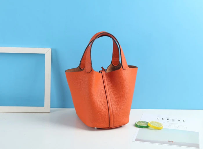 Unua amo Brand Women Handbags Fashion High Capacity Basket Bag Ladies Luxury Genuine Leather Bucket Totes Hand Bags