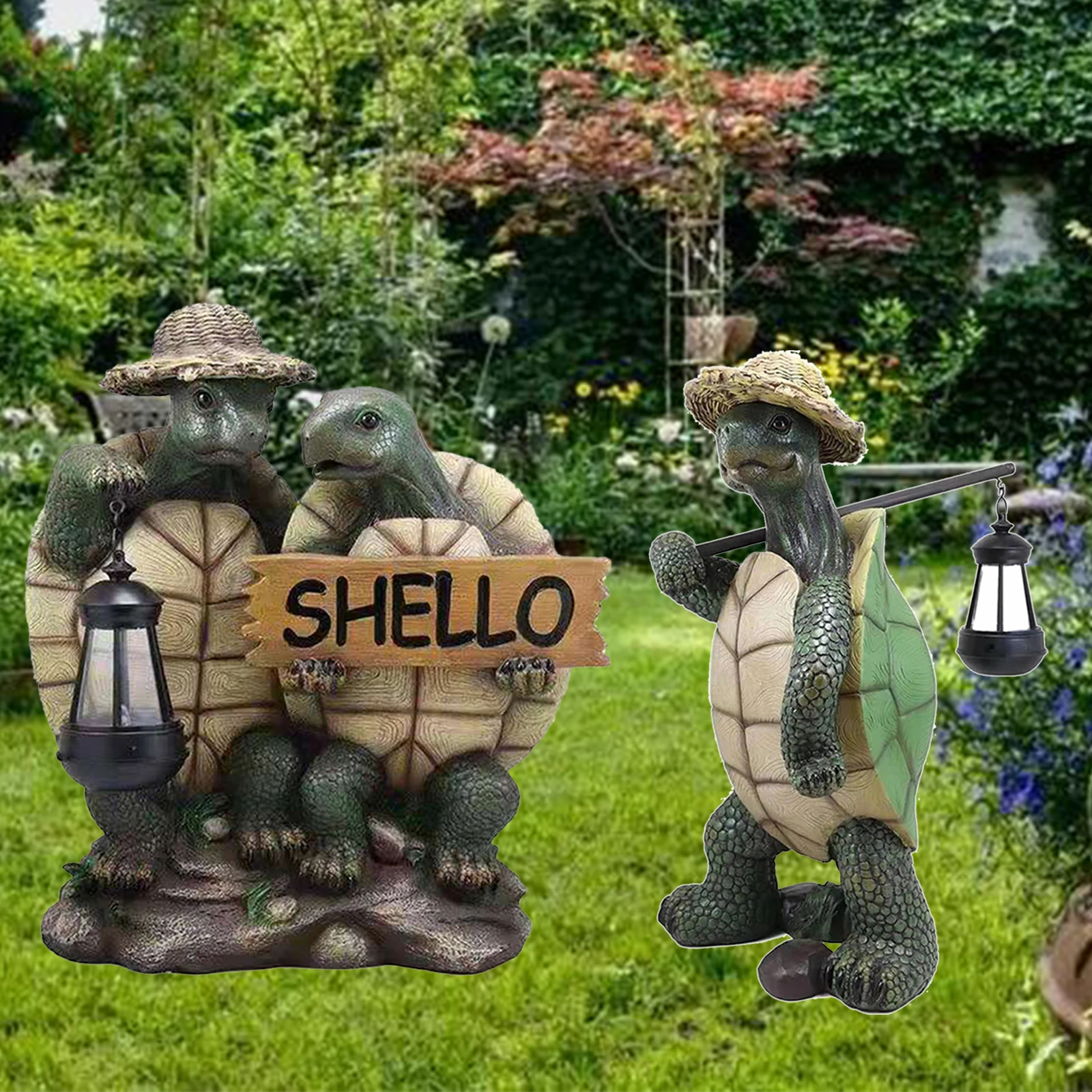 

Garden Statue Lawn Turtle Lantern Welcome Sign Sculpture Lucky Yard Statue