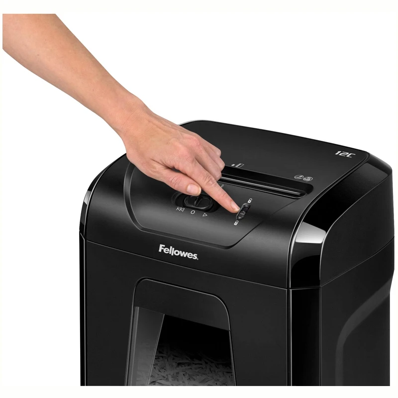 Shredder Fellowes FS-71201 12C 4 level secrecy 4x40 mm sheet 12 18 l paperclips staples maps Stationery Furniture and Office equipment Paper