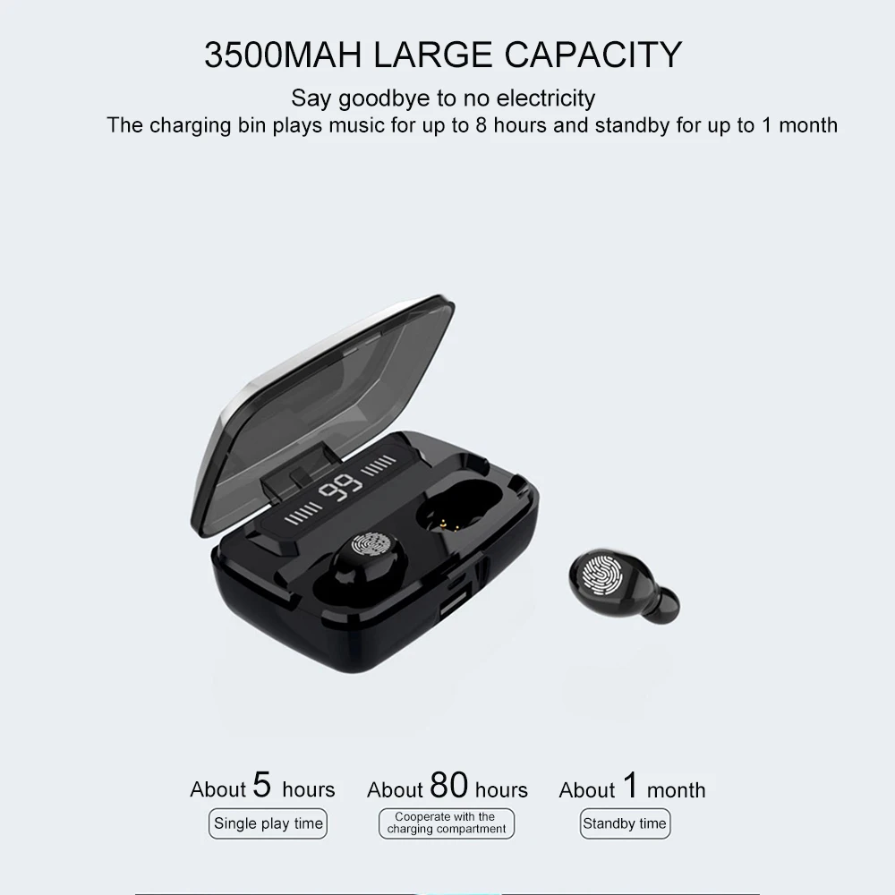 TWS F9 беспроводной Bluetooth 5,0 наушники Глобальная Беспроводная гарнитура светодиодный дисплей с 3500 мАч power Bank с микрофоном PK GT1 i20000