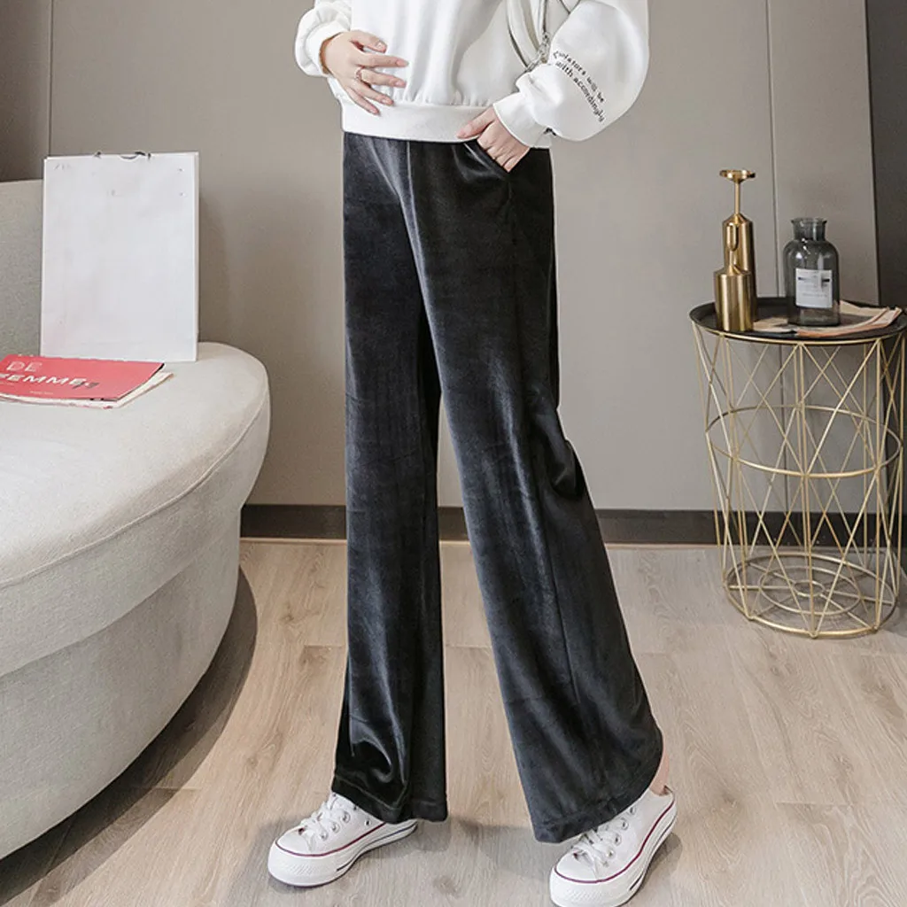 Брюки для беременных женские свободные штаны одноцветные с высокой талией