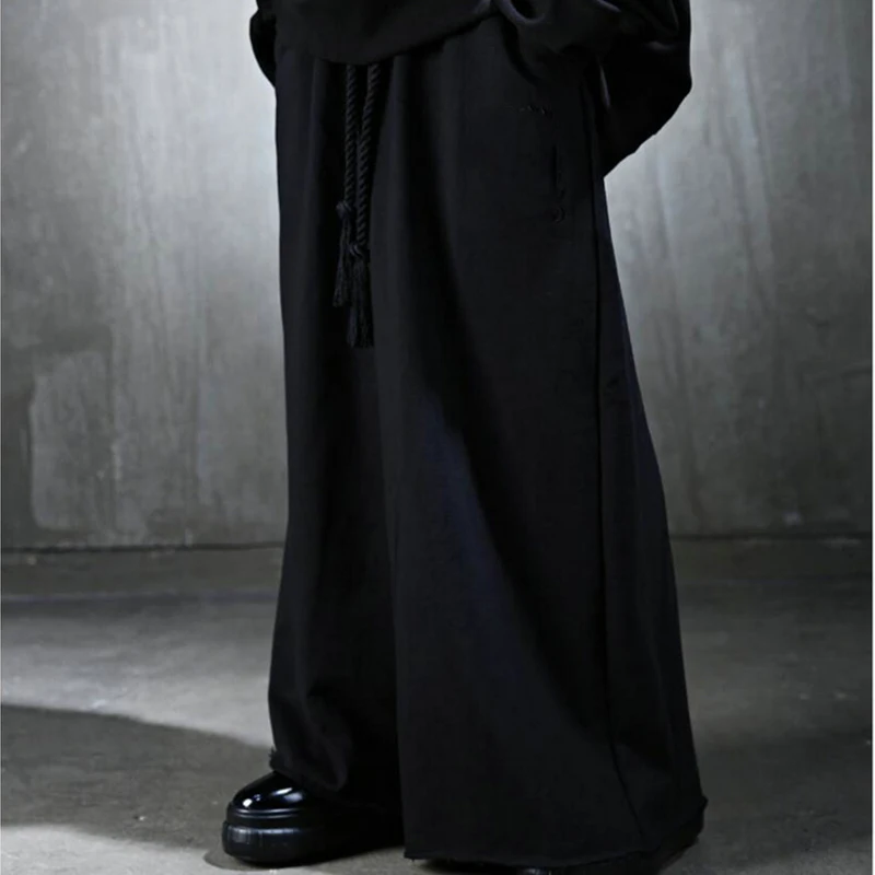 

Men's Loose Casual Wide Leg Pants South Korea Big Size Fashion Brand Popular New Lace Up Loose Fashion Wide Leg Pants Skirt Pant