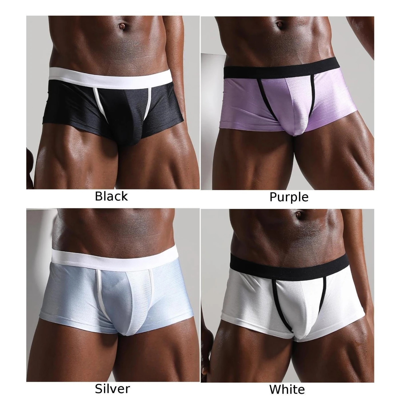 

Men Boxers Sexy Sport Boxer Breathable Home Shorts Bulge Pouch Panties Knickers Solid Color Mid-waist Underwear Male Underpants